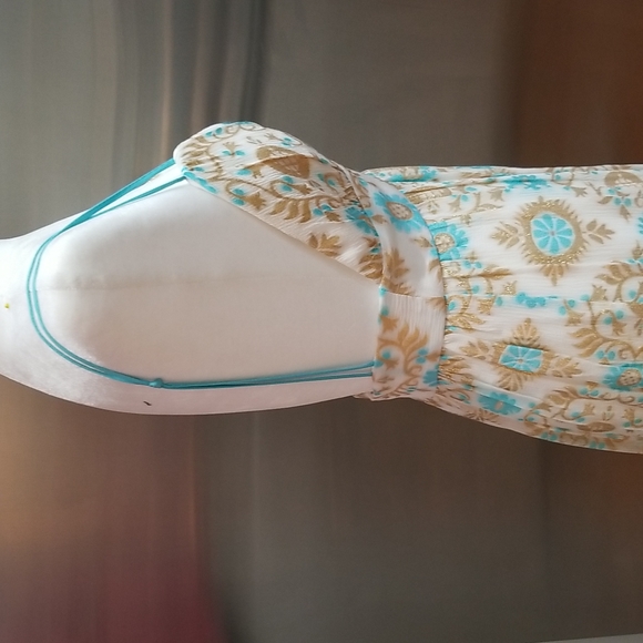 NWT Milly of New York mini dress, size 6, low back spaghetti strap, metallic - Picture 4 of 16